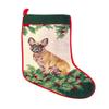 A Pets World Needlepoint Christmas Stocking, Tan French Bulldog Design view 1