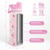 SANDJEST Strawberry Stainless Steel Water Bottle with Strap 32oz, Insulated Bottles with Straw and Spout Lid for Gym Sports Travel Outdoor, Gifts for Women Girls Birthday Christmas view 3