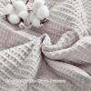 CozyTide Cotton Oversized King Bedspread 128x120,Oatmeal Waffle Weave King Quilt Bedding Set Oversized 3 Pieces Lightweight Farmhouse Extra Large King Coverlet for All Season view 3