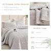 CozyTide Cotton Oversized King Bedspread 128x120,Oatmeal Waffle Weave King Quilt Bedding Set Oversized 3 Pieces Lightweight Farmhouse Extra Large King Coverlet for All Season view 4