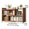 3/4-Tier Wooden Horizontal Bookshelf, Open Shelf Low Bookcase, Floor Standing Expandable Wide Bookcase, Freestanding Foldable Bookshelf for Home, Office, Small Spaces, Corners(Brown,27.6''x6.7''x23.6' view 2