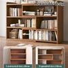 3/4-Tier Wooden Horizontal Bookshelf, Open Shelf Low Bookcase, Floor Standing Expandable Wide Bookcase, Freestanding Foldable Bookshelf for Home, Office, Small Spaces, Corners(Brown,27.6''x6.7''x23.6' view 4