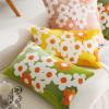 2 Pcs Olive Green Spring Flower Pillow Covers Daisy Embroidered Throw Pillow Covers 18 x 18 Inch Decorative Velvet Soft Cushion Cases for Sofa Couch Bedding Home Decor(Yellow flower 11.8*19.6in,4 pcs) view 3