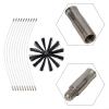 4 Inch Chimney Pipe Brush Set Chimney Sweep Kit Cleaning Rotary Brush Rod for Fireplace Rotary Sweep System Fireplace Kit Rod Tool Set(1*Brush+10*Rod)(1*Brush+4*Rod) view 2