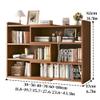3/4-Tier Wooden Horizontal Bookshelf, Open Shelf Low Bookcase, Floor Standing Expandable Wide Bookcase, Freestanding Foldable Bookshelf for Home, Office, Small Spaces, Corners(Brown,43.3''x6.7''x31.5' view 2