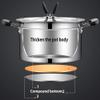 3-Piece Pot Set Stainless Steel Soup Pot Wok hot Milk Pot with Non-scalding Handle Non-Stick Pot with Tempered Glass lid Induction Suitable for a Variety of Gas view 3