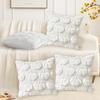 4 Pcs Fall Throw Pillow Covers 18x18, Autumn Decorations Soft Faux Fur Pillow Covers, Fluffy Plush Accent Pillow Cases for Harvest Thanksgiving Cushion Covers Sofa Home Decor(Pumpkin White) view 2