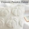 4 Pcs Fall Throw Pillow Covers 18x18, Autumn Decorations Soft Faux Fur Pillow Covers, Fluffy Plush Accent Pillow Cases for Harvest Thanksgiving Cushion Covers Sofa Home Decor(Pumpkin White) view 3