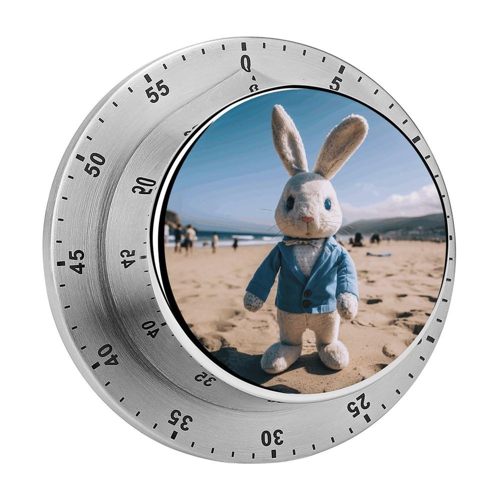 Beach Rabbit Kitchen Timers for Cooking 60 Minute Wind Up Timer Visual Mechanical Timer with Loud Alarm, No Batteries Required, Magnetic Backing, Manual Countdown Timers for Classroom Gym
