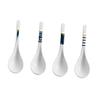 BEBEMOKO 4Pcs Ceramic Long Handle Soup Spoons Set Decorative Food and Porridge Spoon for Kitchen Tableware Dishwasher Safe for Restaurants and Home Cooking view 1
