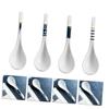 BEBEMOKO 4Pcs Ceramic Long Handle Soup Spoons Set Decorative Food and Porridge Spoon for Kitchen Tableware Dishwasher Safe for Restaurants and Home Cooking view 4