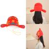 EPIPHQNY Top Hat, Elegant Red Groom Hat Soft Plush Traditional Hats for Wedding Ceremony Comfortable Breathable Heagear view 2