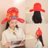 EPIPHQNY Top Hat, Elegant Red Groom Hat Soft Plush Traditional Hats for Wedding Ceremony Comfortable Breathable Heagear view 3