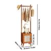 Coat Rack, Clothes Hanger Rack with Storage Cabinet, Elevated Legs Clothes Rack, Clothes Storage Rack, Multifunctional Clothing Stand for Bedroom, Living Room, Entrance(Yellow) view 2
