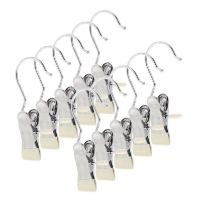 ABOOFAN 10pcs Non-Slip Pants Clips Soft PVC Heads Stainless Steel Hangers for Hanging Clothes Photos and Towels for Closet Organization and Drying