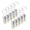 ABOOFAN 10pcs Non-Slip Pants Clips Soft PVC Heads Stainless Steel Hangers for Hanging Clothes Photos and Towels for Closet Organization and Drying view 1