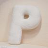 15inch Cute Letter Pillow, Soft Plush Letter Decorative Pillows Pillows for Living Room Sofa Couch Bed Car Decoration (White-P,Standard) view 1