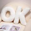 15inch Cute Letter Pillow, Soft Plush Letter Decorative Pillows Pillows for Living Room Sofa Couch Bed Car Decoration (White-P,Standard) view 2