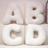 15inch Cute Letter Pillow, Soft Plush Letter Decorative Pillows Pillows for Room Sofa (White-F,Standard) view 3