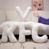 15inch Cute Letter Pillow, Soft Plush Letter Decorative Pillows Pillows for Room Sofa (White-F,Standard) view 4