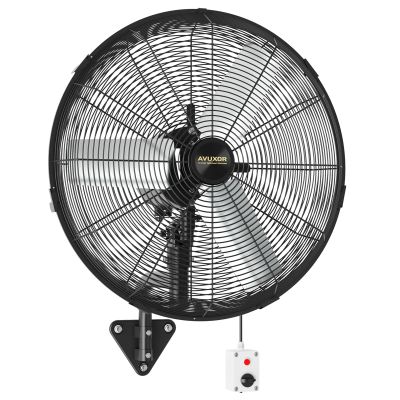 24'' Outdoor Wall Mount Fan, 4 Speed Oscillating Wall Fan with All Sealed Brushless DC Motor, Heavy Duty Industrial Fans, Waterproof Fans for Patios, House, Garage, Commercial, Warehouse, Factory