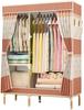 TYUHDUYUR Bedroom Closet Portable Fabric Wardrobe Home Open Assembled Wardrobes Wooden Clothing Clothes Rail Clothes Rack (Size : 155 100CM) (155 * 100CM) view 1