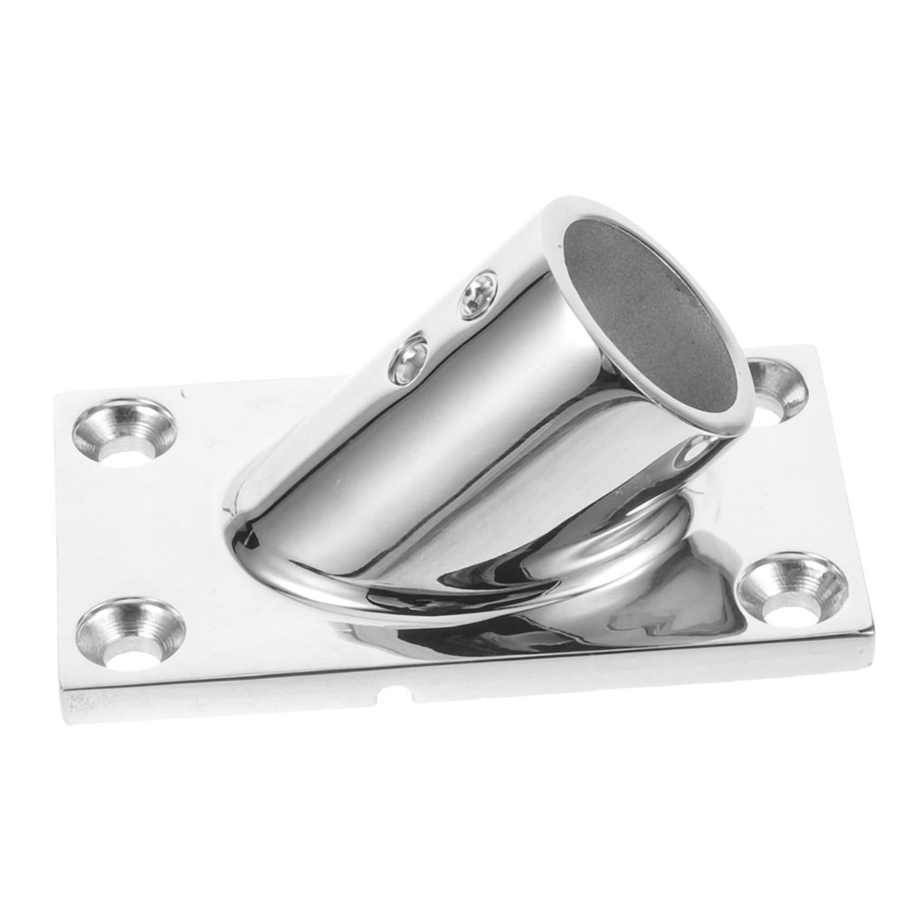 GRIRIW 1Set Stainless Steel Flange Holder for Closet Rods Grade Support for Yachts Boats and Awnings Easy Installation and Durable Design