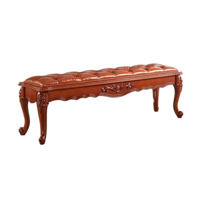 LICONG-2019 End Stool Brown Retro Bedroom Decorative Bench Wooden Simple Bedside Bench Upscale PU Leather Sofa Bench Long Bench