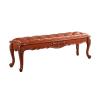 LICONG-2019 End Stool Brown Retro Bedroom Decorative Bench Wooden Simple Bedside Bench Upscale PU Leather Sofa Bench Long Bench view 1