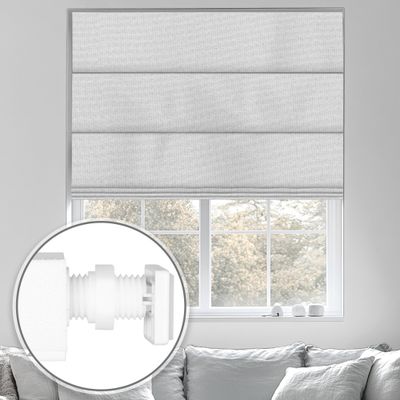 Sulugood No Tools No Drill Cordless Blackout Roman Shades, Room Darkening. Roller Blinds for Window, Roll Up Blinds for Window Bedroom, Living Room. Blackout Grayish White, 70" W x 78" H