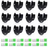 12 Pcs Heavy Duty Stainless Steel U-Shaped Closet Rod Brackets, 1-1/4 Inch Flange Rods Holder, Black Curtain Rod End Supports with Screws for Closet, Curtain, and Shower Rods. view 1