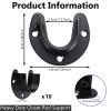 12 Pcs Heavy Duty Stainless Steel U-Shaped Closet Rod Brackets, 1-1/4 Inch Flange Rods Holder, Black Curtain Rod End Supports with Screws for Closet, Curtain, and Shower Rods. view 2