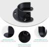 12 Pcs Heavy Duty Stainless Steel U-Shaped Closet Rod Brackets, 1-1/4 Inch Flange Rods Holder, Black Curtain Rod End Supports with Screws for Closet, Curtain, and Shower Rods. view 3