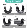 12 Pcs Heavy Duty Stainless Steel U-Shaped Closet Rod Brackets, 1-1/4 Inch Flange Rods Holder, Black Curtain Rod End Supports with Screws for Closet, Curtain, and Shower Rods. view 4