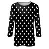 3/4 Length Sleeve Womens Tops Crew Neck Cotton Casual Polka Dot Loose Fit Three Quarter Plus Size Cozy Tunics to Wear with Leggings Summer Blouses 2025 Oversized Shirts for Women view 3