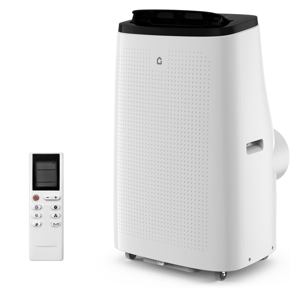 14,000 BTU Portable Air Conditioner, Portable AC Unit for Bedroom, Fast Cooling Quiet Air Conditioners Cools 750 Sq.Ft, 4 Modes & Window Kit, Sleep Mode, 24H Timer, Black&White Cover