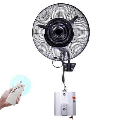 Jcgly Oscillating Misting Wall Fan, Industrial Commercial Wall Mounted Fan, 14L Water Tank, 3 Speed Settings, Remote Control, Heavy Duty Metal Construction(26inch)