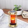 nauticalshoppee Nautical Brass Sand Timer Hourglass with Compass 2 Minute 3" Orange Liquid Timer for Home, Office Desk, and Kitchen Decor Ideal Gift Item view 2