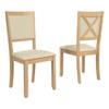 Bush Home Upholstered Dining Room Chairs Set of 2, Farmhouse Wooden X Back Design with Cushioned Seats, Kitchen Table Seating, No Table, Key West Collection, Blonde Oak and Bright Beige Fabric view 1