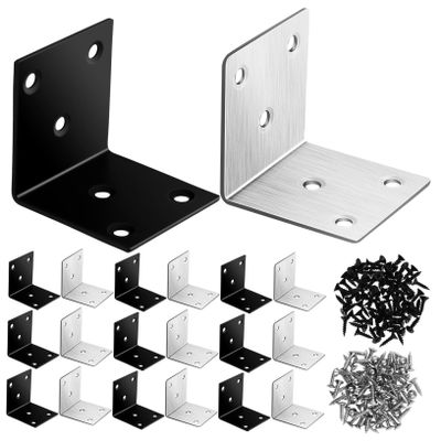 140 Piece Iron Corner Brace Set with Screws for Furniture Repair
