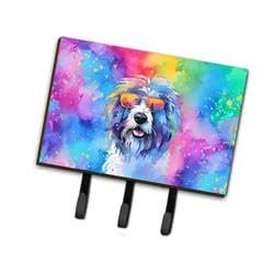 9 x 6 in. Unisex Old English Sheepdog Hippie Dawg Leash or Key Holder