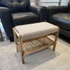 Fairway Avenue Home Solid Acacia Padded Bench - Natural with Taupe view 1