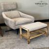 Fairway Avenue Home Solid Acacia Padded Bench - Natural with Taupe view 2