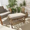 Fairway Avenue Home Solid Acacia Padded Bench - Natural with Taupe view 4
