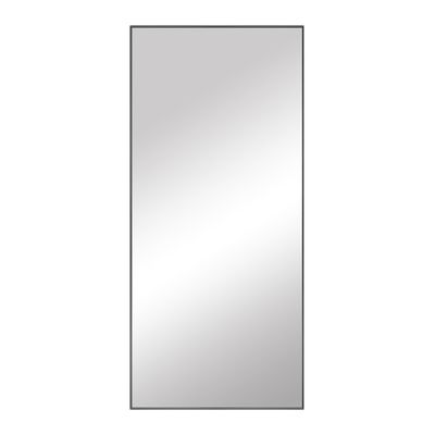 Frame My Mirror Black Full Length Mirror, 60" x 28" Dressing Room Mirror, Metal Frame, True Reflections Glass, Black Finish, Stanton Design, Lean Against Wall or Wall-Mounted, Made in USA