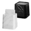 BESTYASH 2Pcs Elegant Marble Pattern Trash Can with Swing Lid Small Desktop Waste Bin for Bathroom Bedroom Kitchen and Office Stylish Garbage Can with Construction for Easy view 1