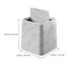 BESTYASH 2Pcs Elegant Marble Pattern Trash Can with Swing Lid Small Desktop Waste Bin for Bathroom Bedroom Kitchen and Office Stylish Garbage Can with Construction for Easy view 2