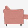 107.8" Oversized Comfort Sofa Bed with Movable Ottoman, 3-seater Breathable Chaise, Chic Spacious Couch with Clean Lines Armrests & Side Pockets & Sturdy Wood Frame for Living Room Study Office, Red view 3