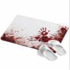 BOSIJOY Bath Mat Absorbent Bathroom Rug,Halloween Horror Bloody Handprint Non Slip Quick Dry Bath Rugs Diatomite Stone Shower Mat,Red Blood White Washable Doormat Kitchen Mats view 1