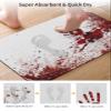 BOSIJOY Bath Mat Absorbent Bathroom Rug,Halloween Horror Bloody Handprint Non Slip Quick Dry Bath Rugs Diatomite Stone Shower Mat,Red Blood White Washable Doormat Kitchen Mats view 4